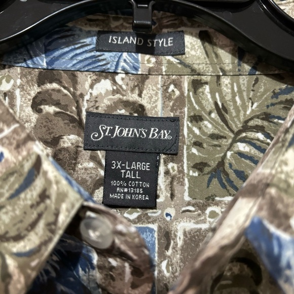 NWT St. John’s Bay Men's Short Sleeve Button Up Shirt Tropical Vacation Size 3XL - Picture 12 of 12